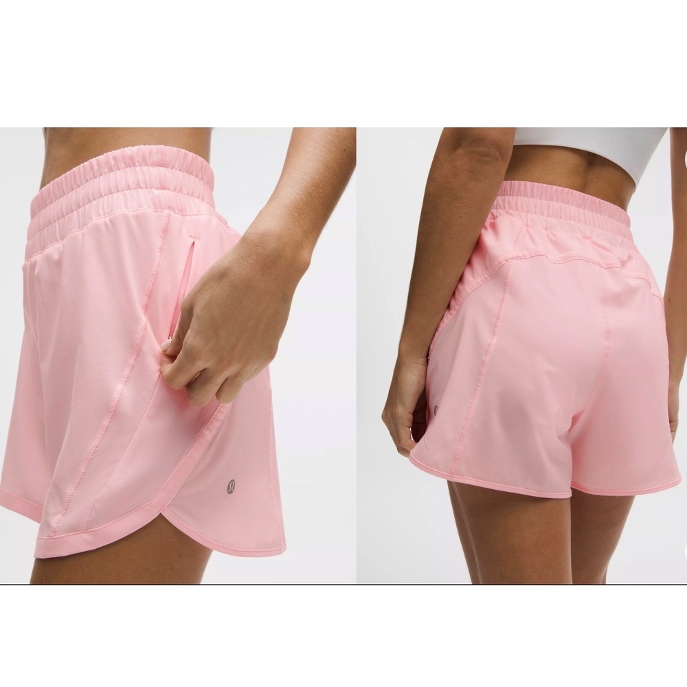Lululemon Track That High-Rise Lined Short 5 Pink Pearl LW7CMXS Size 6 NEW